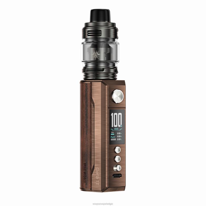 VOOPOO DRAG M100S mod-apparaat antiek messing en padauk 4N28V275 VOOPOO Vape Tank België