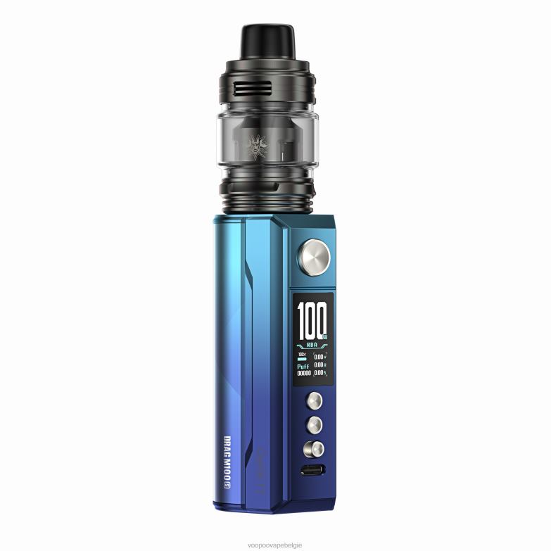 VOOPOO DRAG M100S mod-apparaat cyaan en blauw 4N28V277 VOOPOO Vape Price