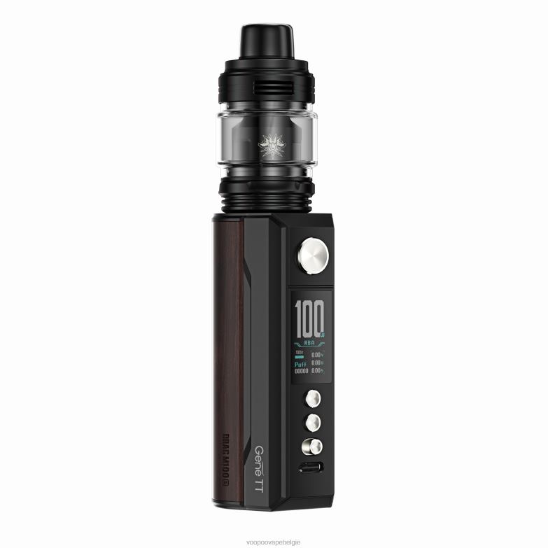 VOOPOO DRAG M100S mod-apparaat zwart en donkerhout 4N28V274 VOOPOO Vape Kopen