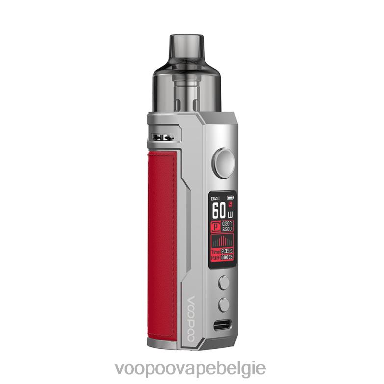VOOPOO DRAG S pod-mod-kit zilver rood 4N28V202 VOOPOO Belgie