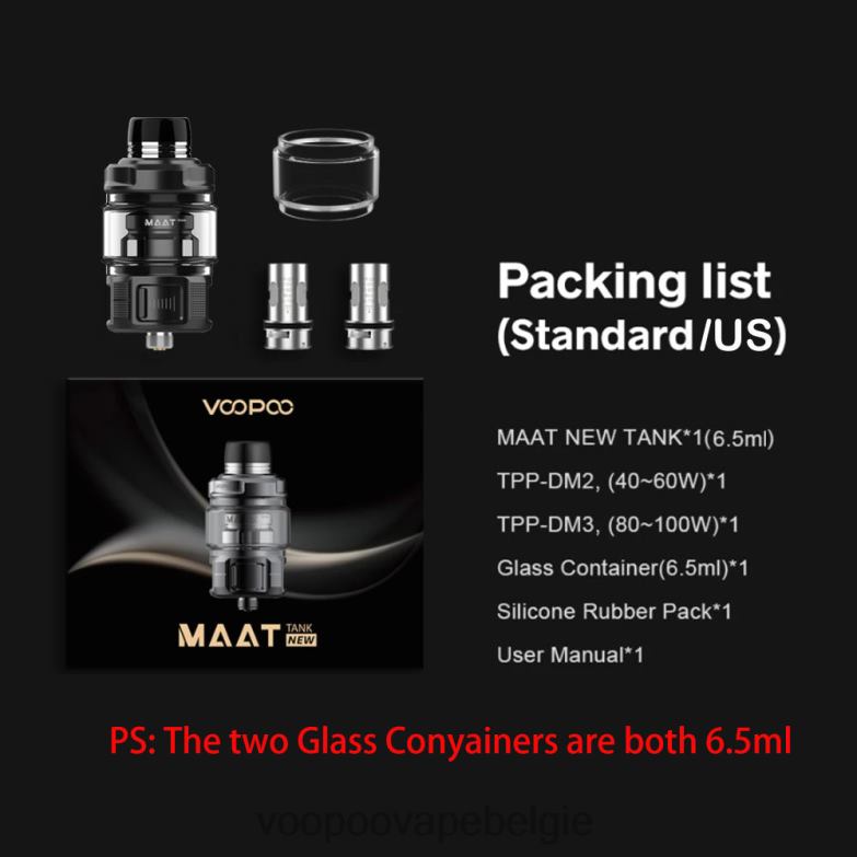 VOOPOO MAAT tank nieuw zwart 4N28V511 VOOPOO Vape België